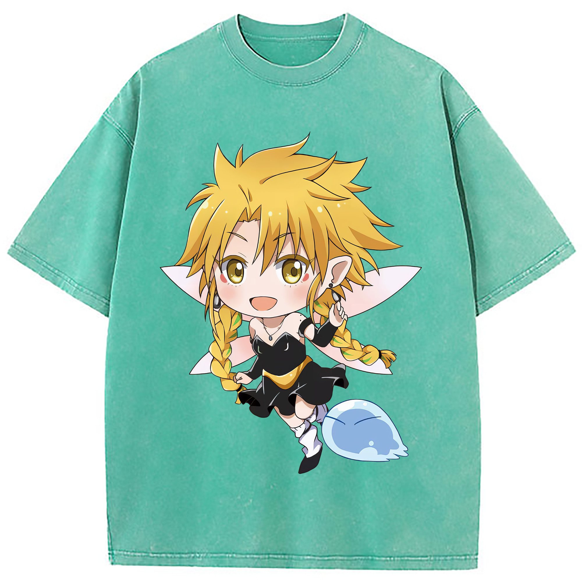 （画像用） 転スラ Regarding Reincarnated to Slime 綿100% ヴィンテージ風 半袖Tシャツ（フロントプリント）